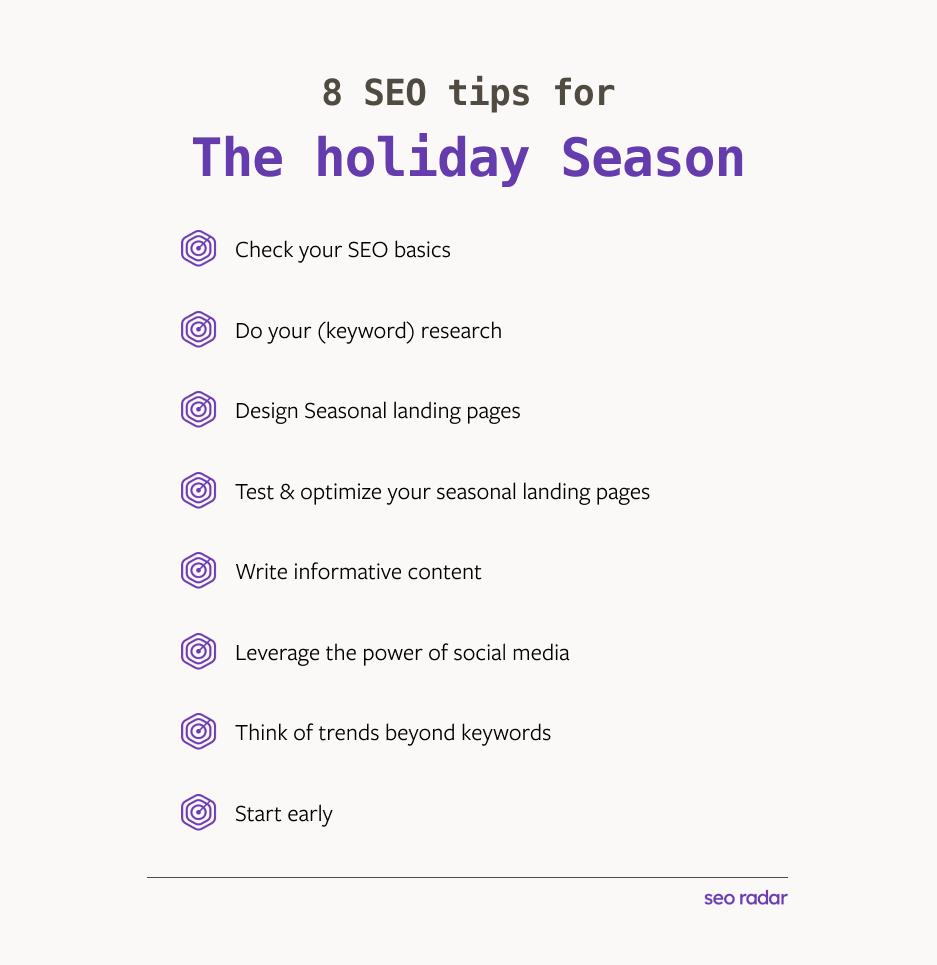 Our 8 SEO tips for the holiday season