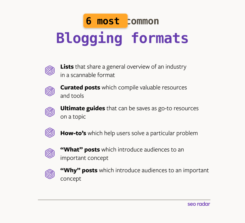 The 6 most common blogging formats