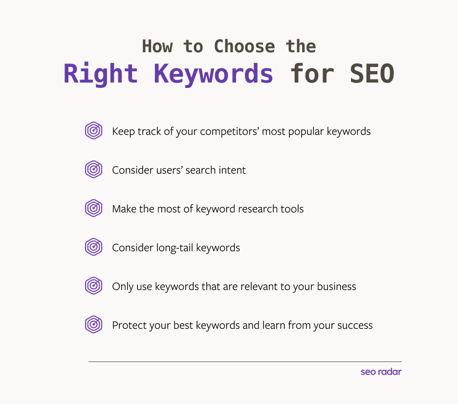 How to choose keywords for SEO.