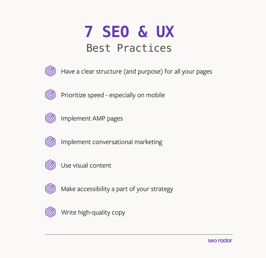 7 SEO & UX best practices by SEORadar