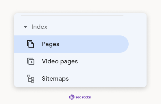 With Google Search Console menu