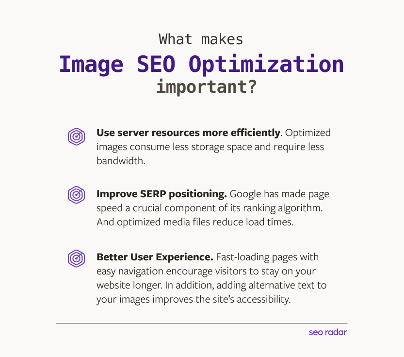 Image SEO optimization infographic 