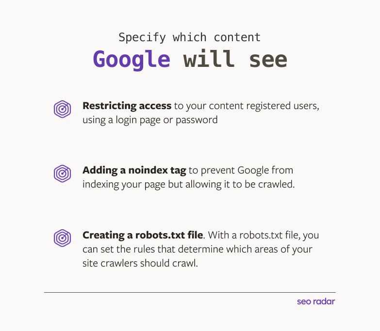 Infographic about what google will see