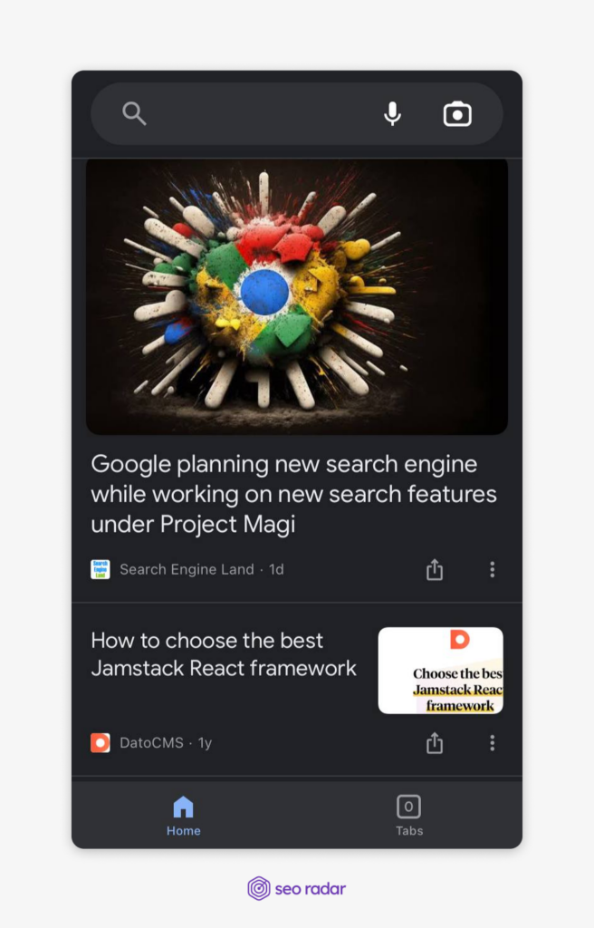 Google Discover UX