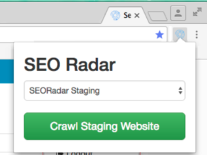 Select the staging domain and click 'Crawl Staging Website'.
