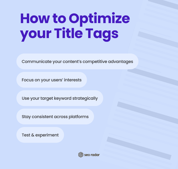 6 tips to optimize your website title tag.