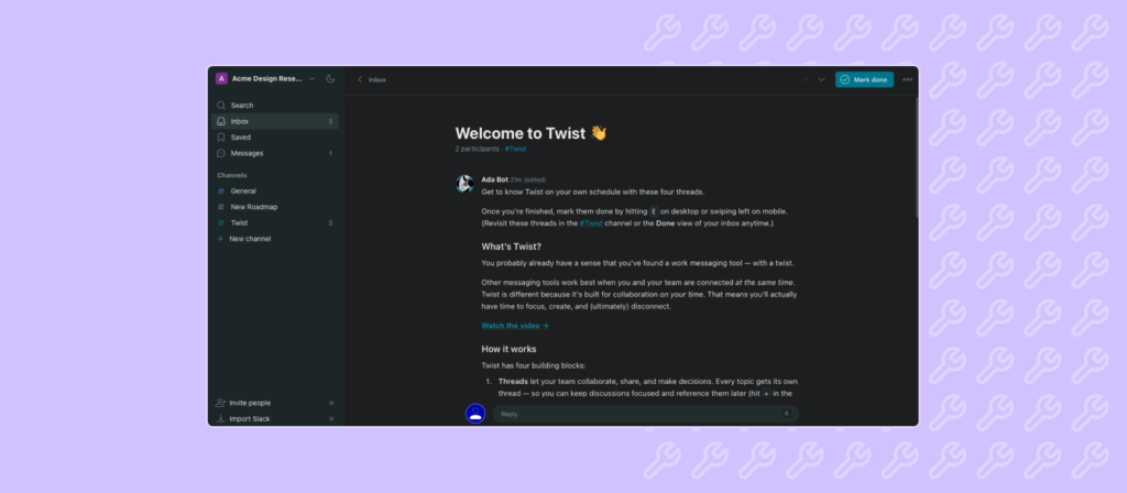 Twist is a communication tool for freelancers and teams