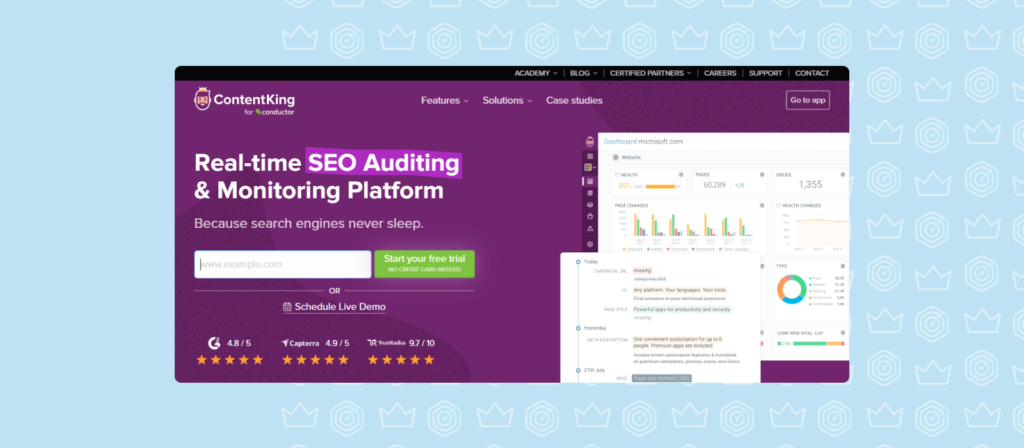 ContentKing, a real-time SEO auditing & monitoring platform